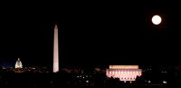 Moonrise over the monuments of DC